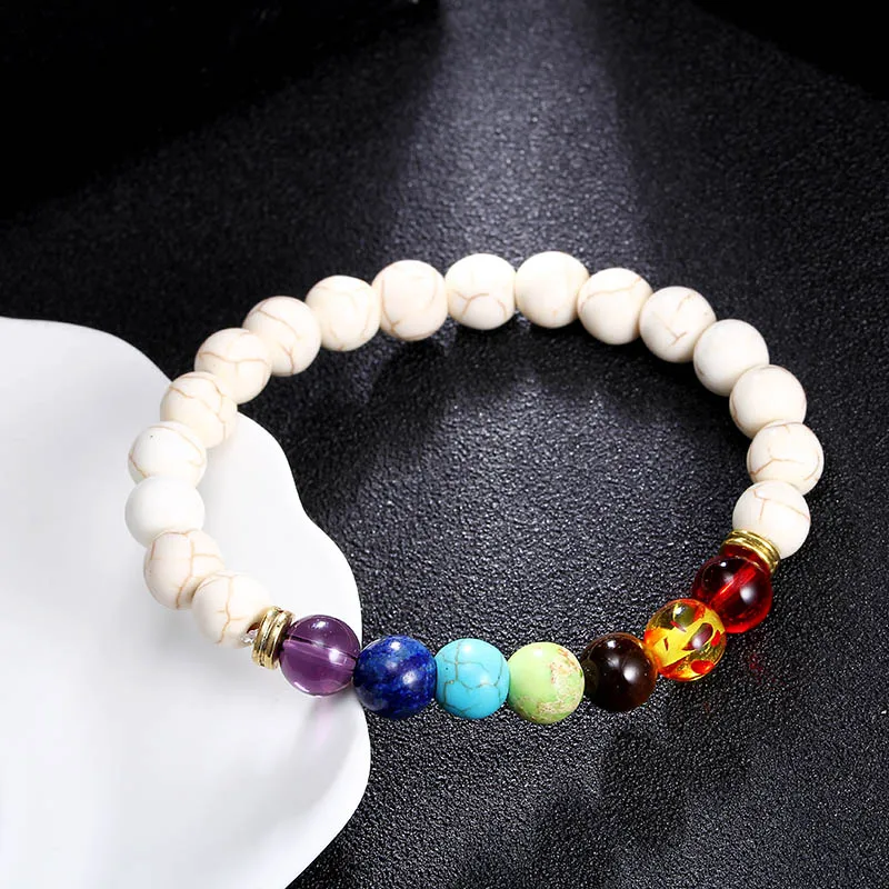 Natural Stone 7 Chakra Bracelets Bangles Adjustable Buddha Prayer Tiger Eye Bead Bracelet Men Women Healing Balance Yoga Jewelry | Украшения