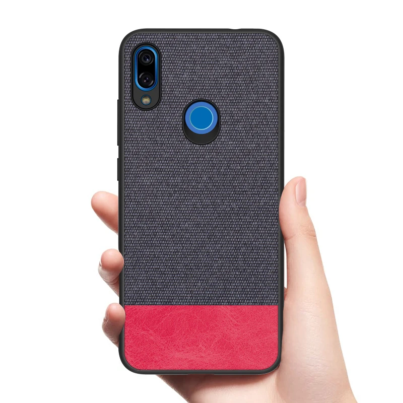 Чехол для Redmi Note 7 Pro Силиконовый ТПУ холщовый чехол накладка тканевый Xiaomi Note7 6 5