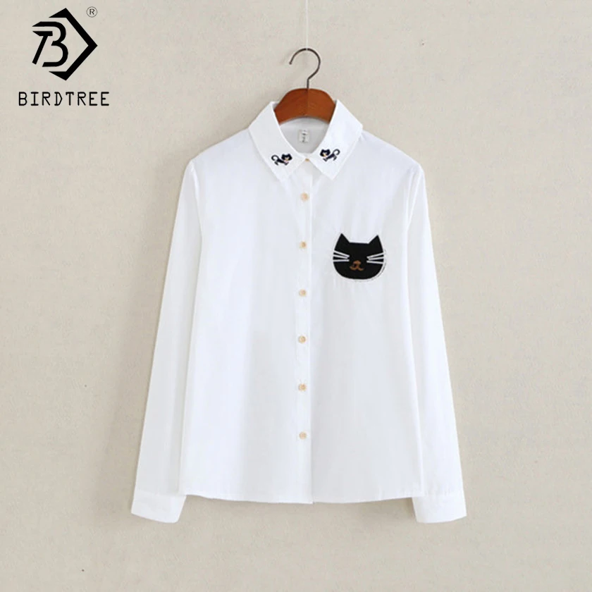 Блузка женская белая с вышивкой в Корейском стиле 2020|female shirts|white shirtblouses tops |