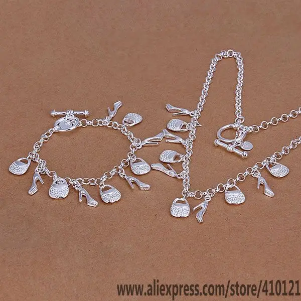 Лидер продаж ювелирные наборы S131 серебряного цвета оптовая продажа модные