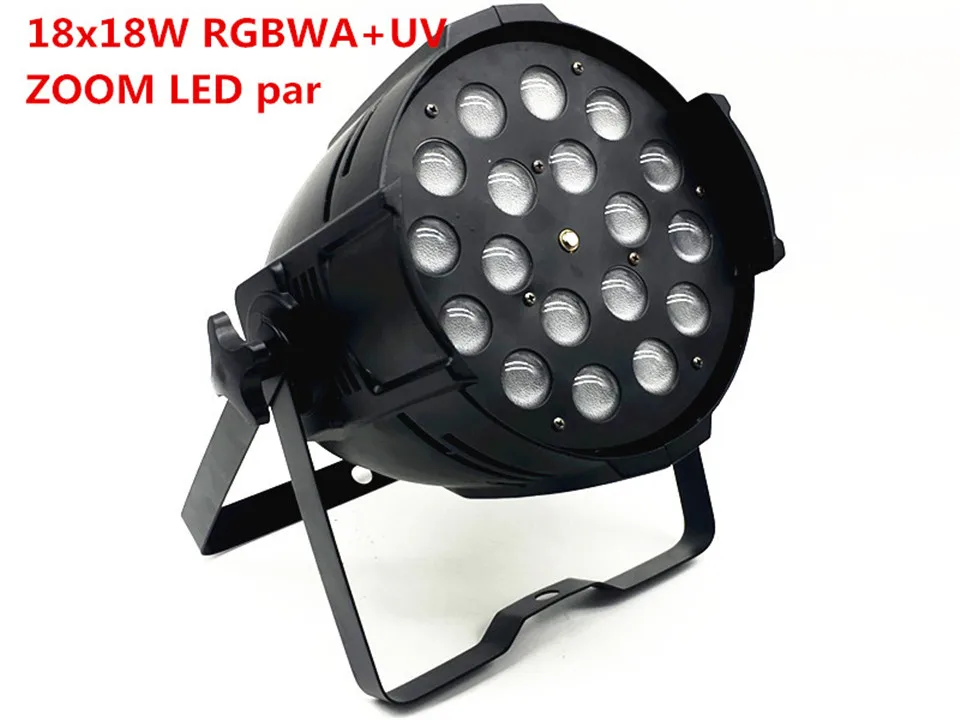 2 pz/lotto 18x18 Вт zoom par luce dmx luci dj 64 rgbwa uv 6in1 led для party дискотека | Лампы и освещение