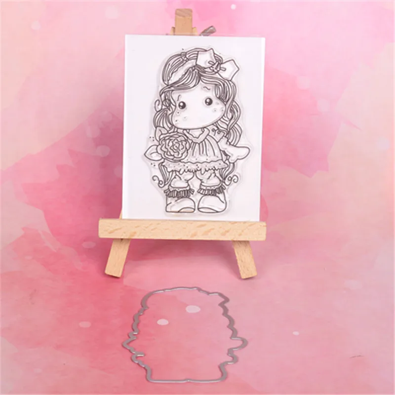 Красивая девушка металлические Вырубные штампы или прозрачный штамп для