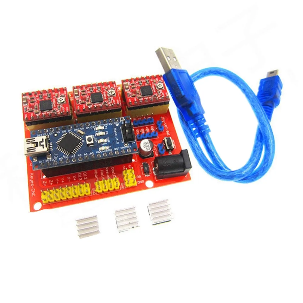 Щит ЧПУ V4 + Nano 3 0 шт. A4988 / DRV8825 Reprap шаговый механизм для гравировального станка