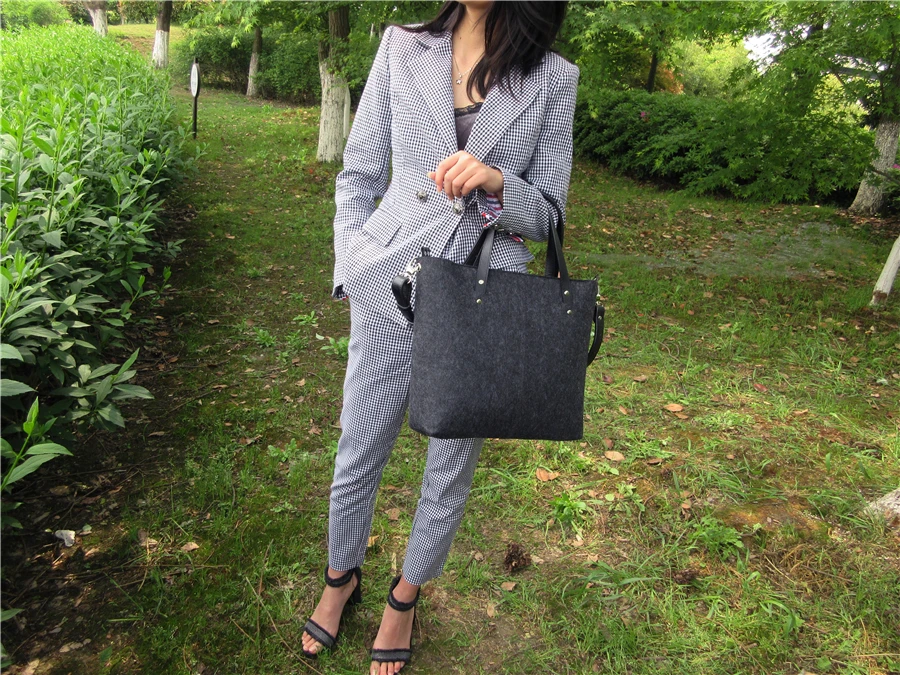 Взгляд фокус войлок дамская сумочка Женская большой веганских материалов сумка