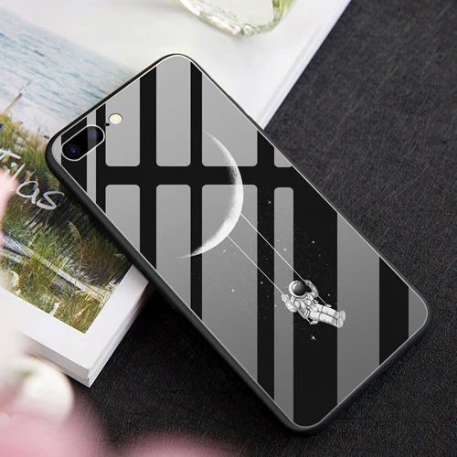 4408 Роскошные DIY для iphone 7 8X10 Plus 6s 6 Капа пользовательский космический астронавт чехол из закаленного стекла для телефона для iphone 11 Pro XS чехол для MAX XR - Цвет: 4408