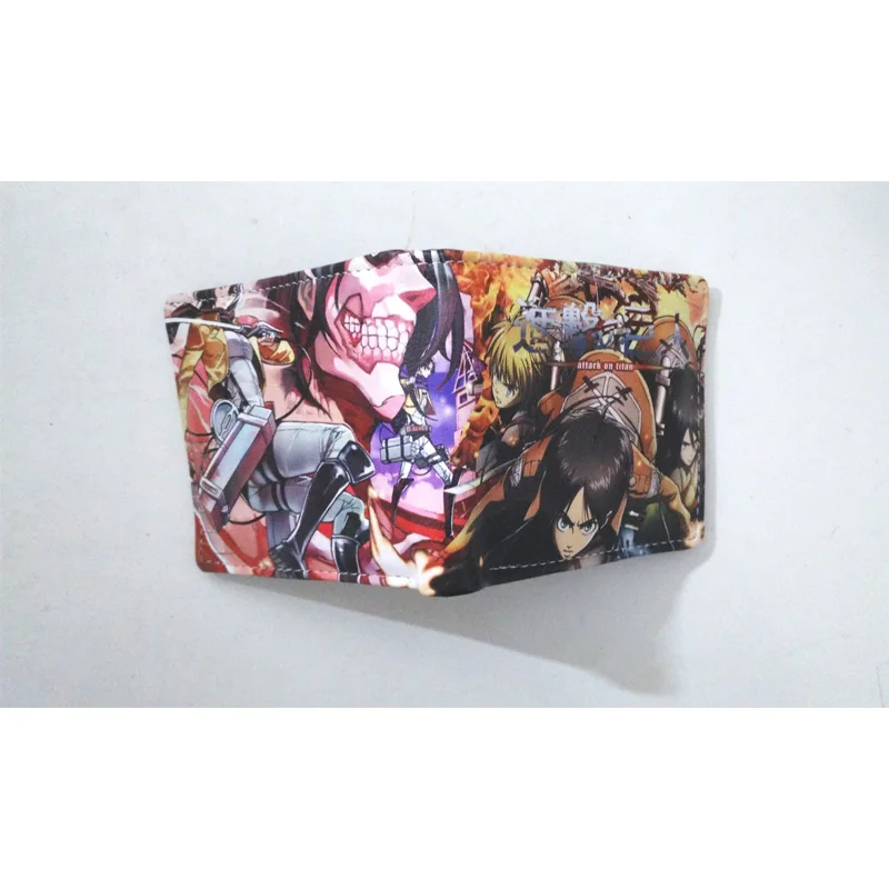 Короткий кошелек с рисунком из аниме атака на Титанов|folding wallet|quality walletpu purse |