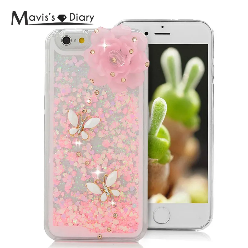 Роскошные 3D с сияющими блестками Кристалл бриллиант Стразы чехол для iPhone 5 5S 6 Plus