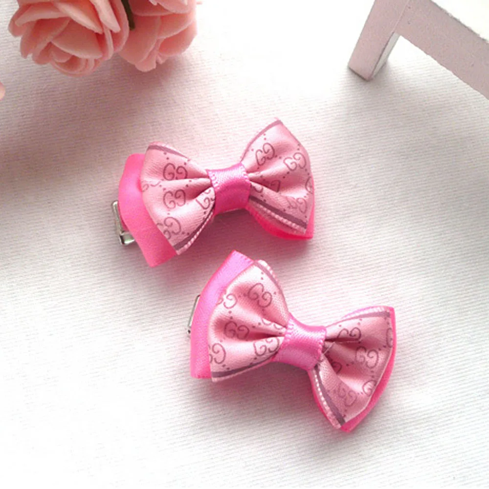 8 шт./упак. банты для волос кошек и собак заколка металлическая двухслойный