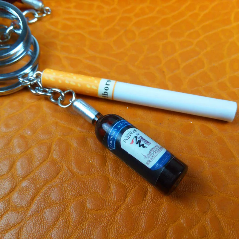 1 предмет новинка цвет Шампань сигареты брелок Для мужчин панк красное вино