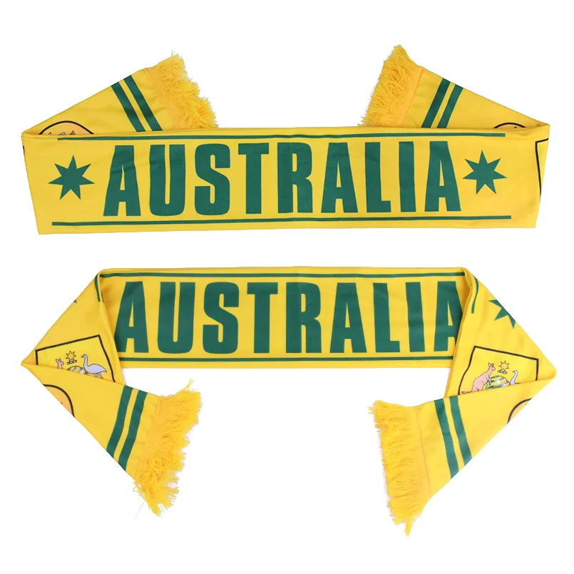 Australia Шарфы для футбольных болельщиков футбольный Болельщик шарф 32 футбольные команды страны командный шарф флаг баннер футбол болельщик подарок шарф сувенир - Цвет: Australia