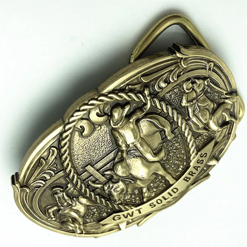 Медная Пряжка Для Ремня GWT винтажная антикварная ковбойская из чистой латуни |