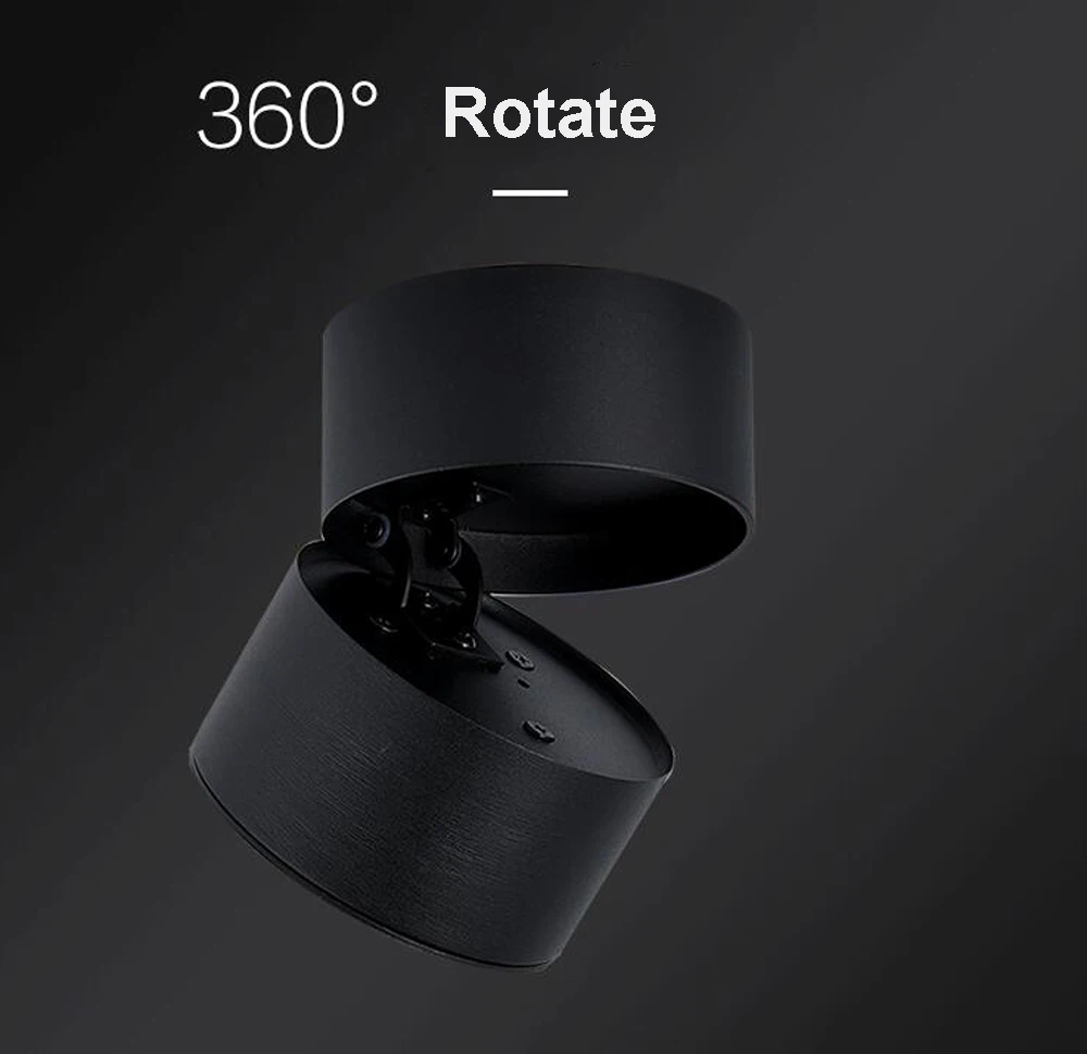 Поверхностный монтаж мини встроенный COB светодиодный Downlights 5W 7W 10W 12W вращение на 360