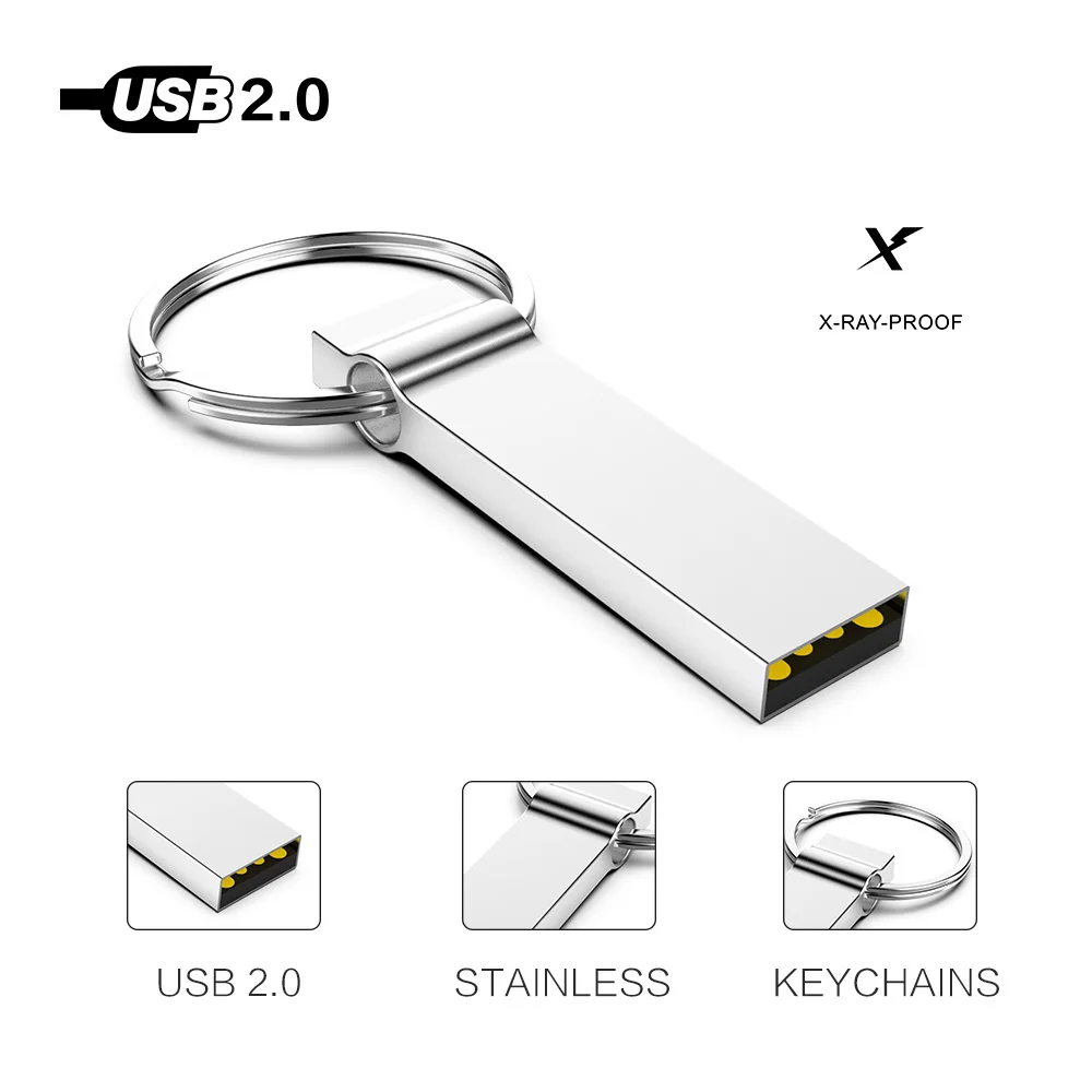 Металлическая USB палка с кольцом для ключей 8 ГБ 16 32 64 Гб 128 карта памяти Флеш