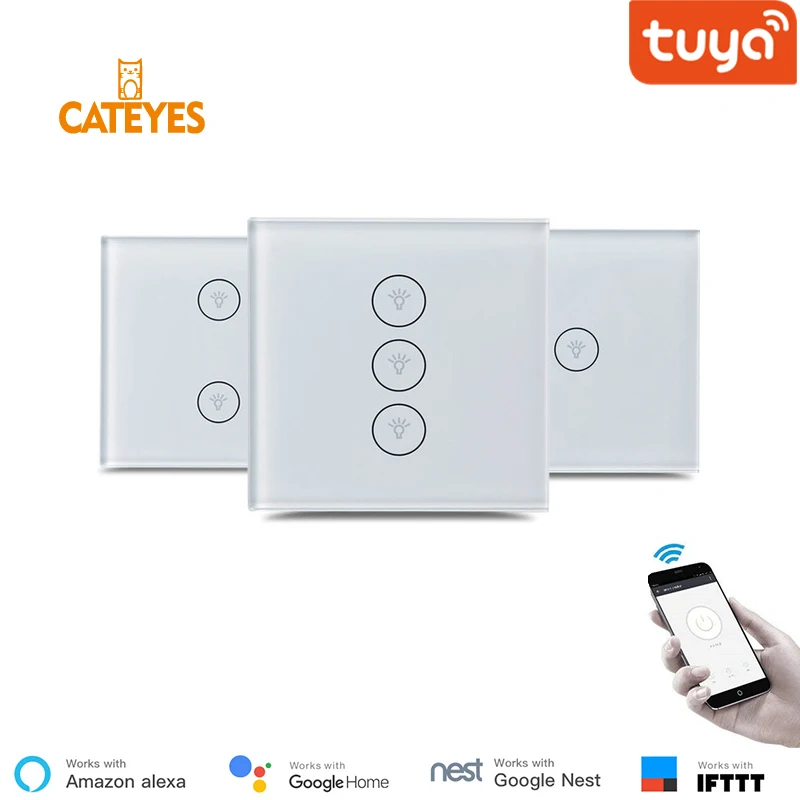 Высококачественная стеклянная панель настенный выключатель wifi smart Tuya приложение