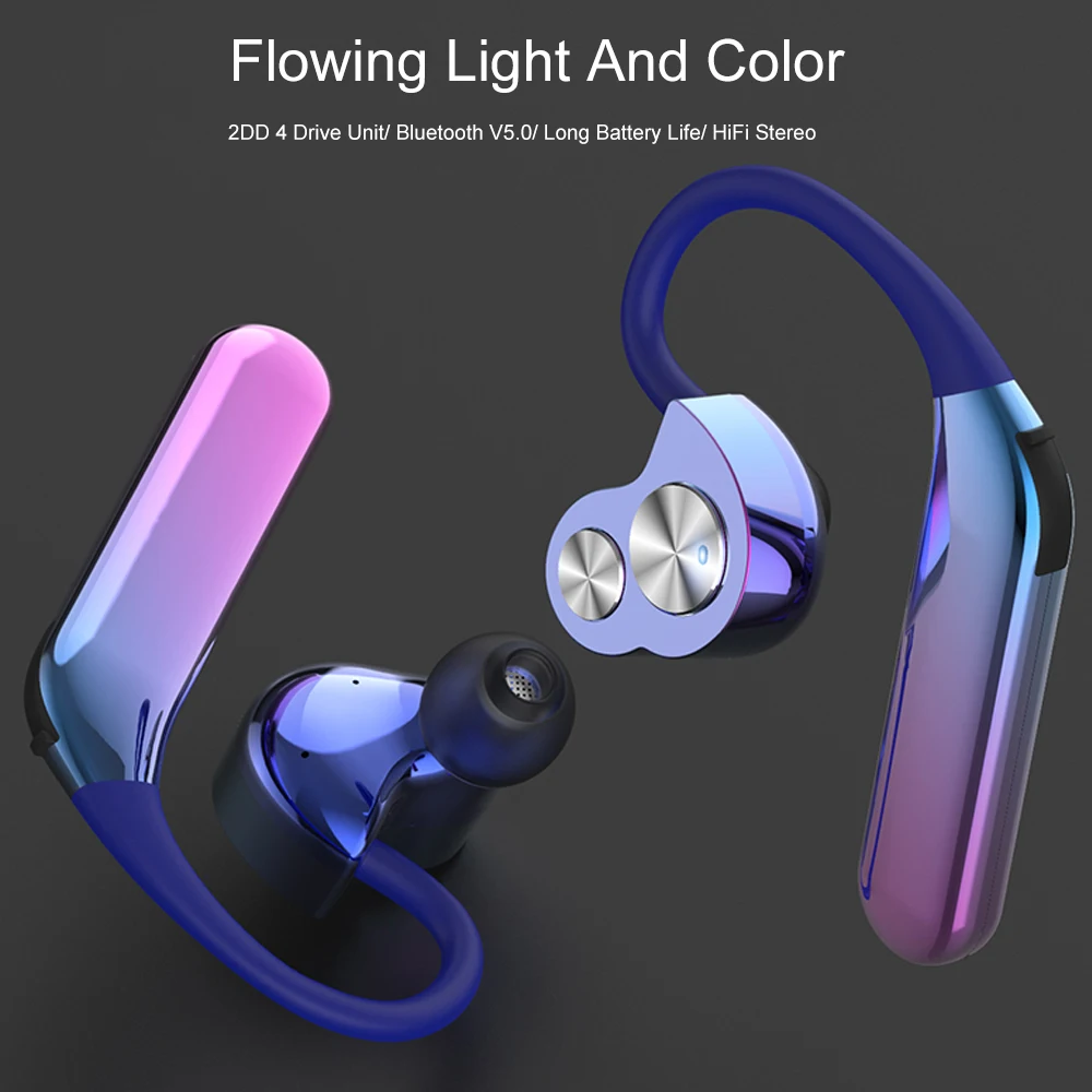 Беспроводные наушники, Bluetooth наушники TWS 5,0, двойной динамический, долгий срок службы батареи, IPX7, водонепроницаемая гарнитура с микрофоном