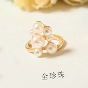 Корейский женский декор для ногтей кольцо с кристаллами и жемчужинами модное