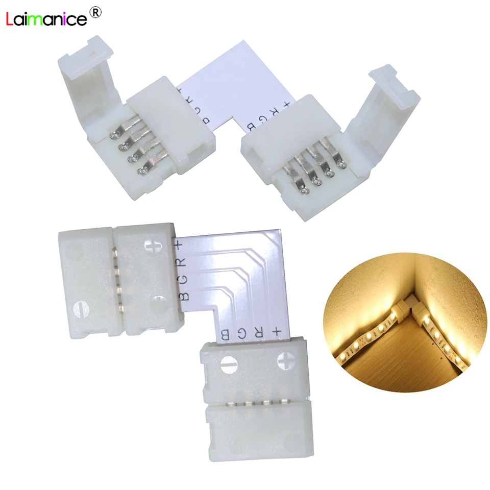 5 шт 2pin/4pin/5Pin l образный Бесконтактный светодиодный коннектор угловой правый угол