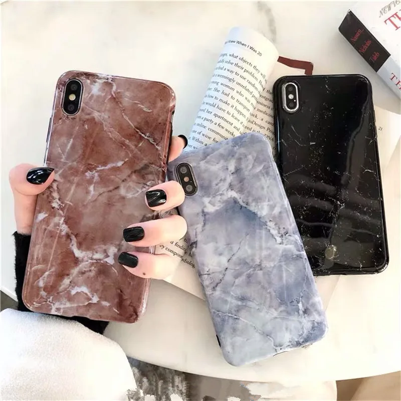 Роскошный Глянцевый мраморный чехол для телефона iPhone X XS Max XR мягкий ТПУ 7 8 6 6s Plus