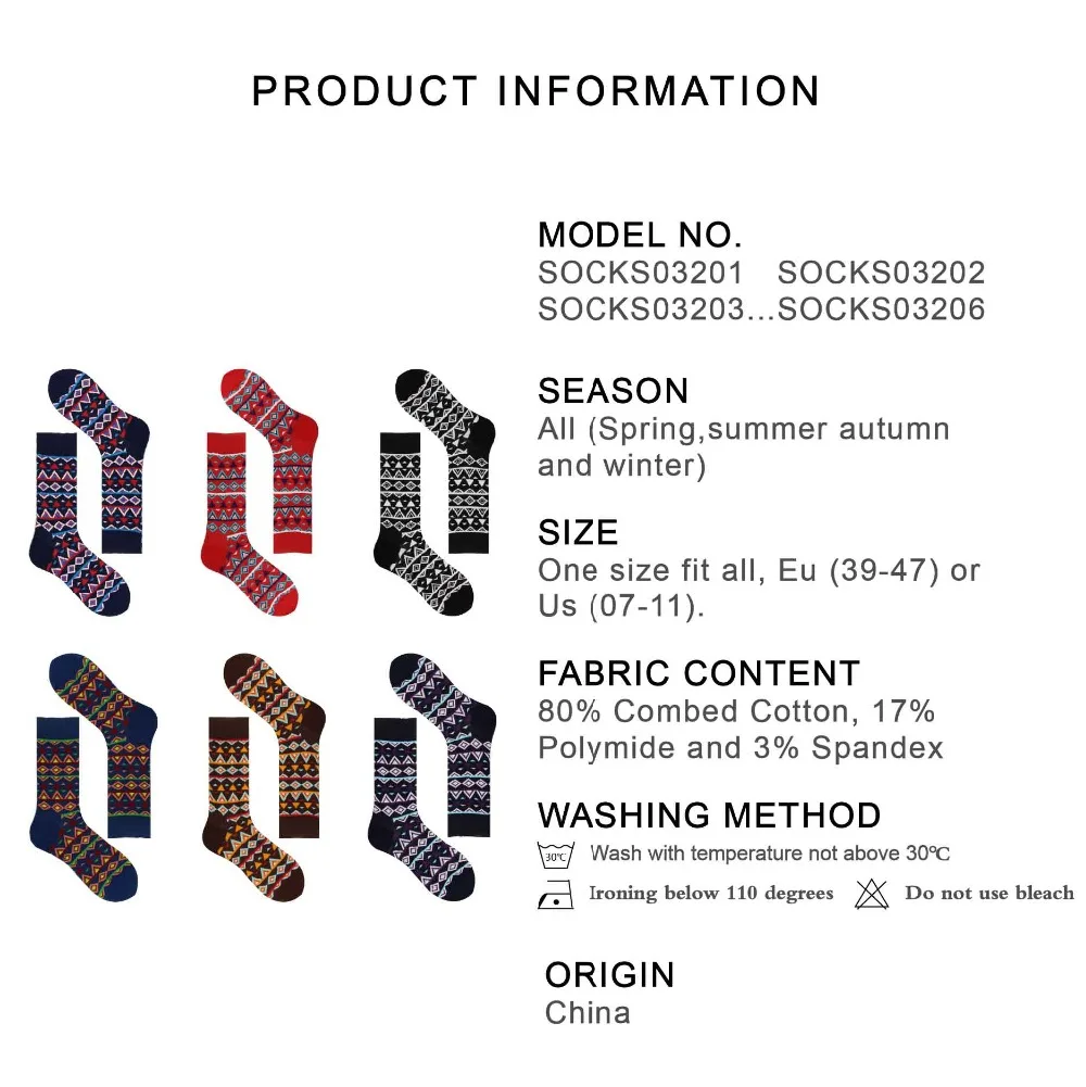 Яркие теплые хлопковые носки для пары Модные Повседневные Классические