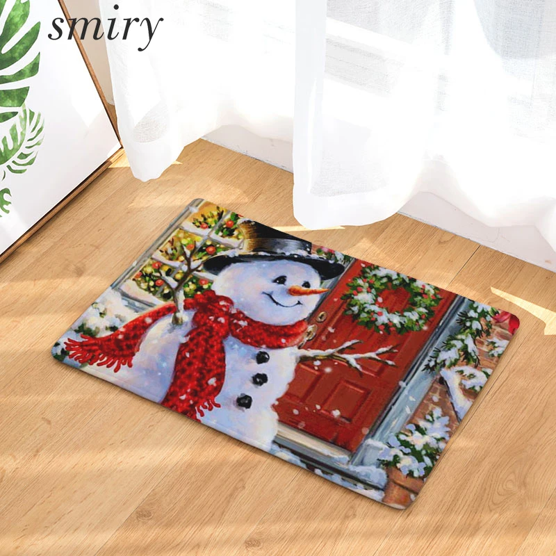 Smiry Merry Christmas Винтажный стиль нескользящий передний дверной коврик радостный
