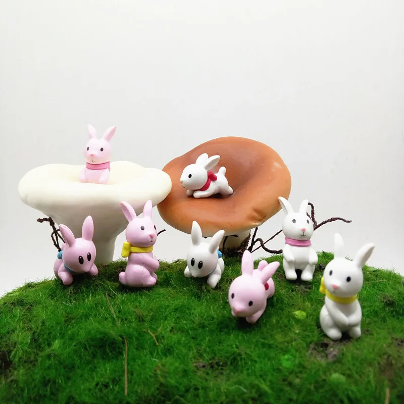 4 шт. милый кролик мини животные миниатюрная сказочная садовая декорация для дома