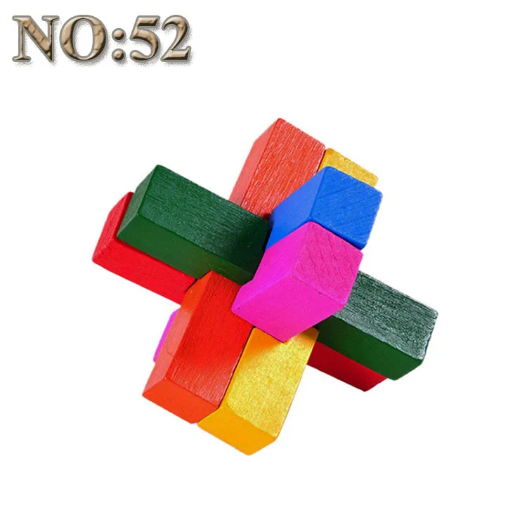 52 53 вида 3D деревянные игрушки-головоломки игра блокированный куб головоломка обучающая игрушка для детей Строительный набор блок модель 29-53 - Цвет: 52
