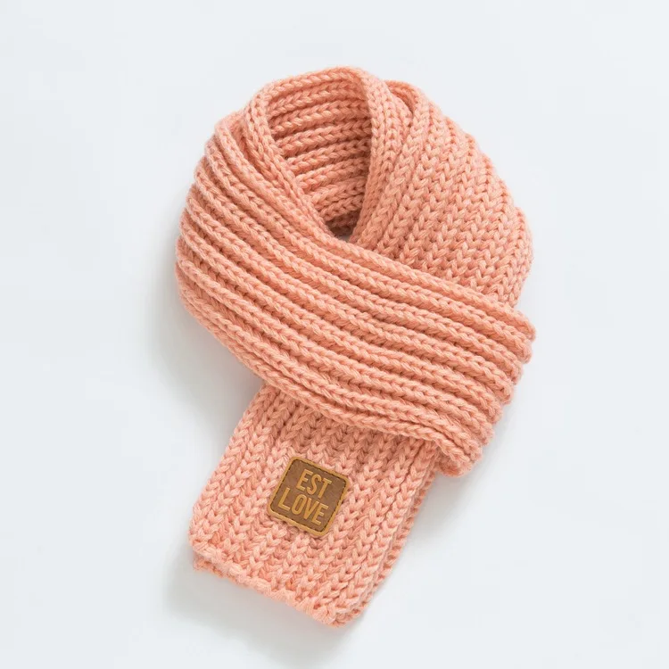 New Knitted Children's Warm Small Scarf Autumn and Winter Solid Color Woolen | Аксессуары для одежды
