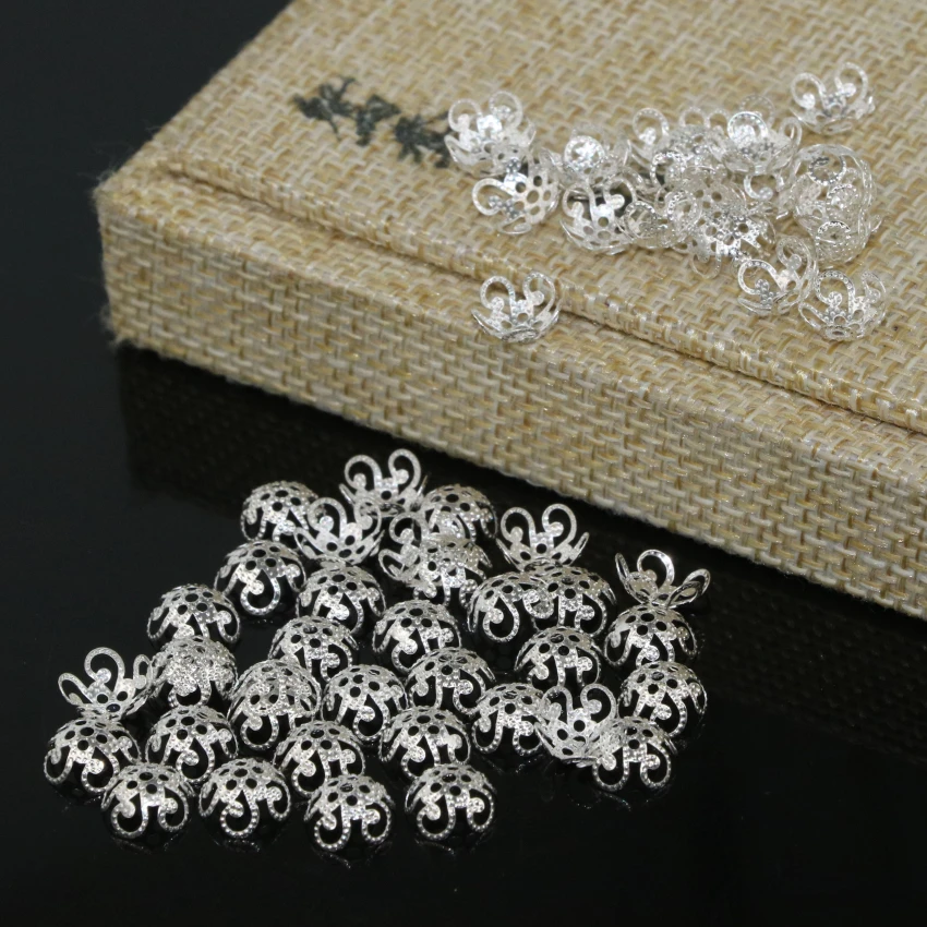 Высокое качество серебро цвет 200 шт./лот оптовая цена цветок форма шарик шапки