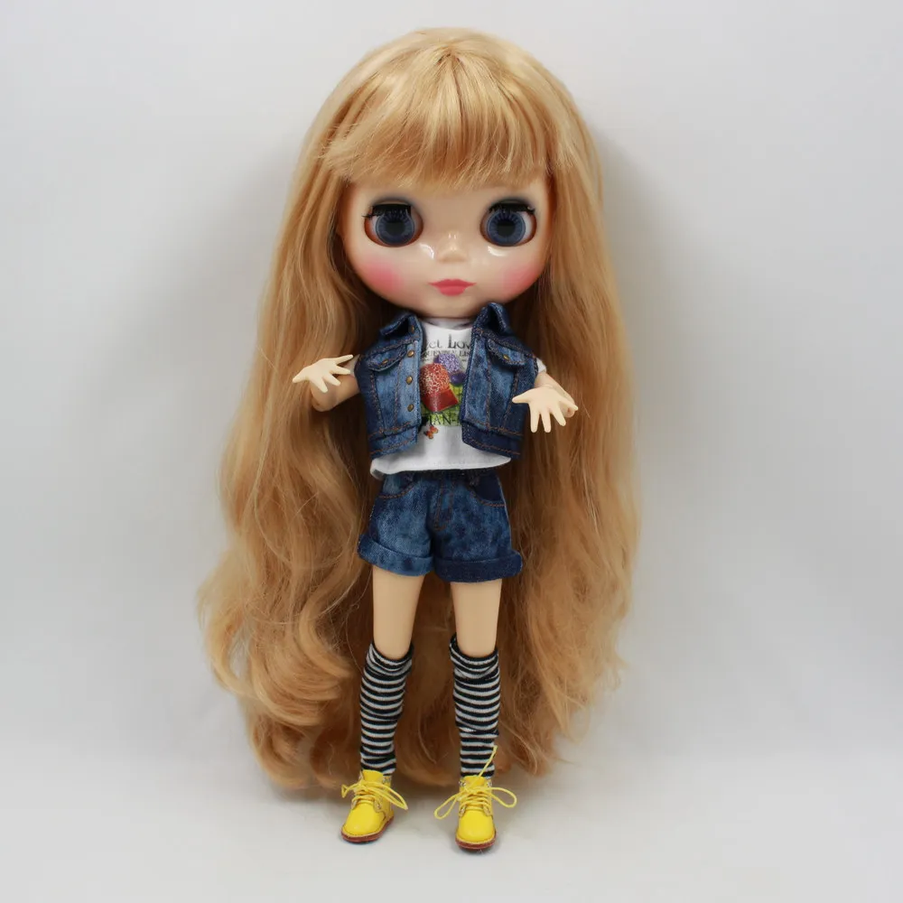 DBS 1/6 bjd blyth doll icy licca body cool джинсовый костюм шорты леггинсы белая рубашка|blythe shirt|1/6