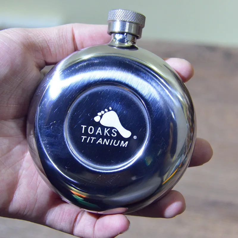 TOAKS фляга-150 титановая фляга высокого качества портативная бутылка для вина, виски, бутылки, посуда для напитков для кемпинга на открытом воздухе 150 мл