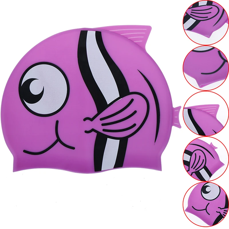 Шапочка для бассейна с милыми мультяшными рыбками Детские водонепроницаемые