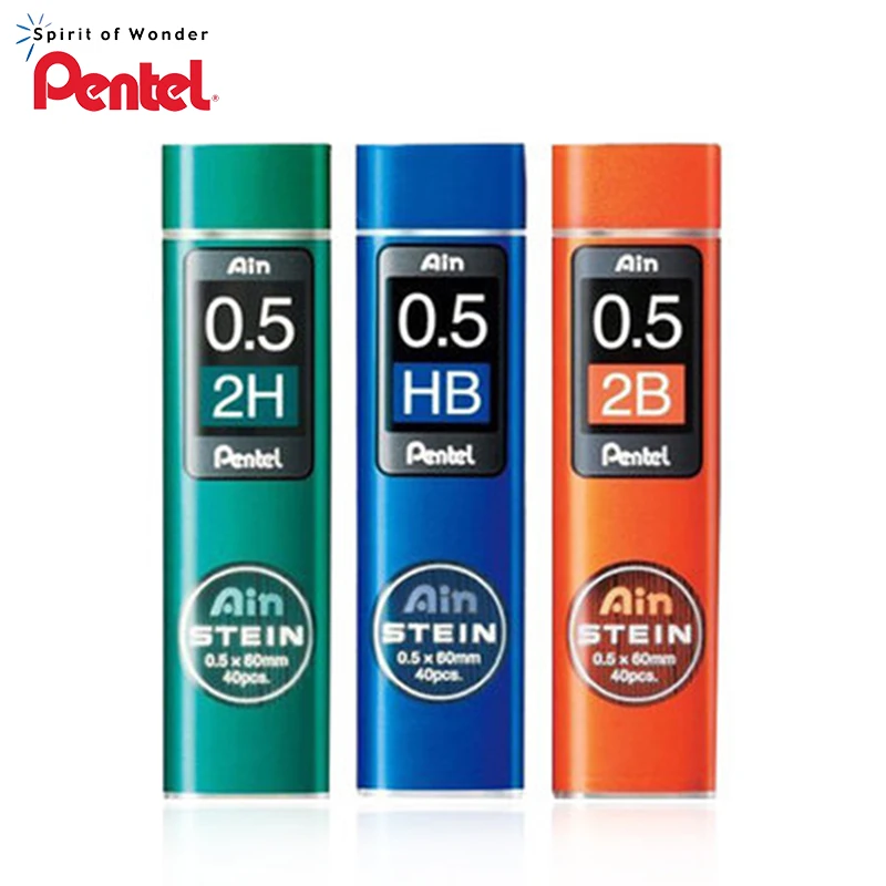 6 Трубок/партия (40 шт./трубка) Pentel 0 5 мм механические стержни для карандаша B 2B 3B 4B H 2H