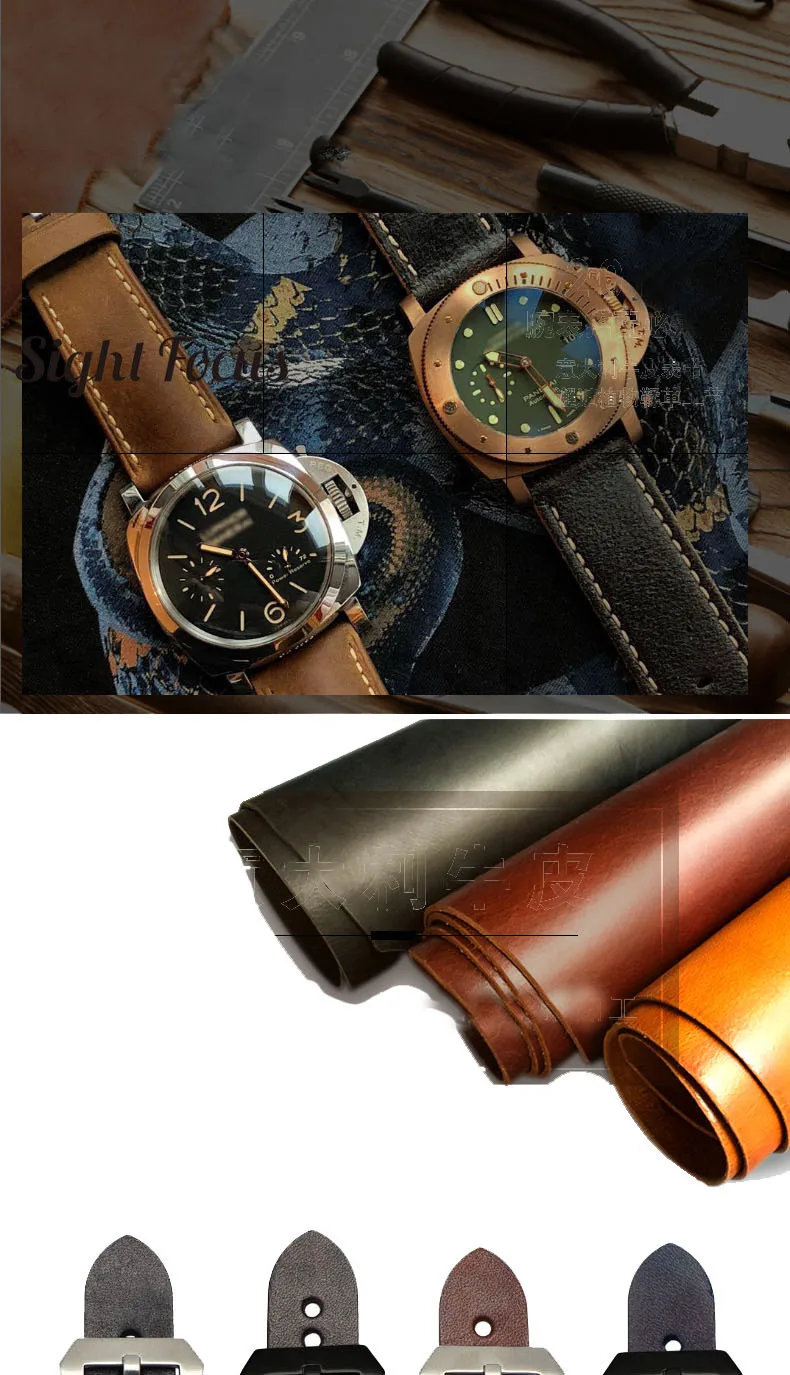 Созвездие Скорпион ручной работы ремешок для Panerai итальянский телячьей кожи ремешок черный коричневый синий 22 мм 24 мм полосы ремень