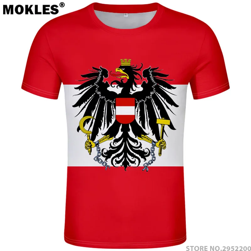 Австрия футболка Бесплатная изготовление под заказ имя номер черный белый серый