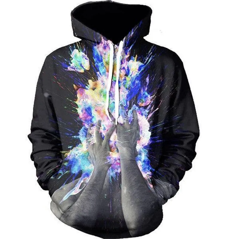 2018 New 3D Hoodies Men Print Hooded Sweatshirts Tops Fashion Casual Pullover Cool Streetwear Good quality Male Clothing | Мужская