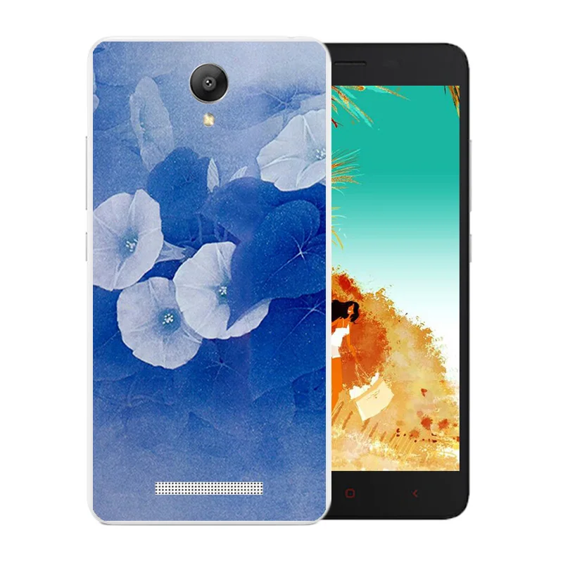 5 дюймов для Xiaomi Redmi Note 2 задняя крышка с цветком прозрачный мягкий ТПУ чехол Pro Prime