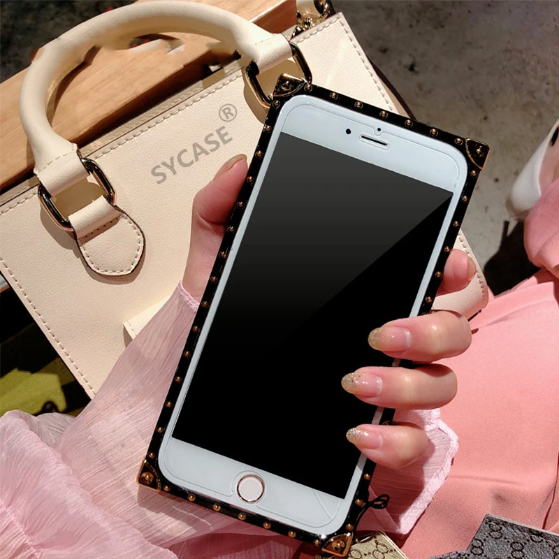 Sycase новый бренд квадратный розовый чехол для телефона samsung S8 S9 Plus Note 8 9 с вышивкой