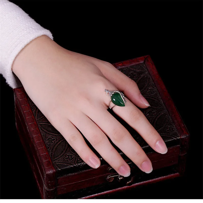 Женское кольцо из чистого серебра 925 пробы тайское серебро ручной работы с