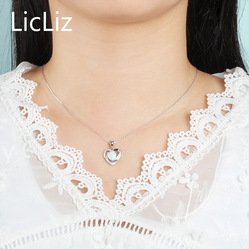 Женское ожерелье из серебра 925 пробы с фианитом|necklace women|opal drop necklacenecklace collar |