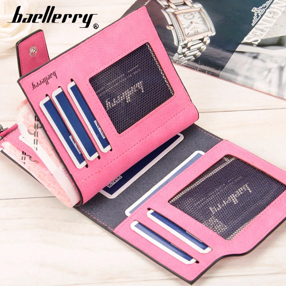 Модные кошельки для женщин baellerry из искусственной кожи Короткий держатель карт