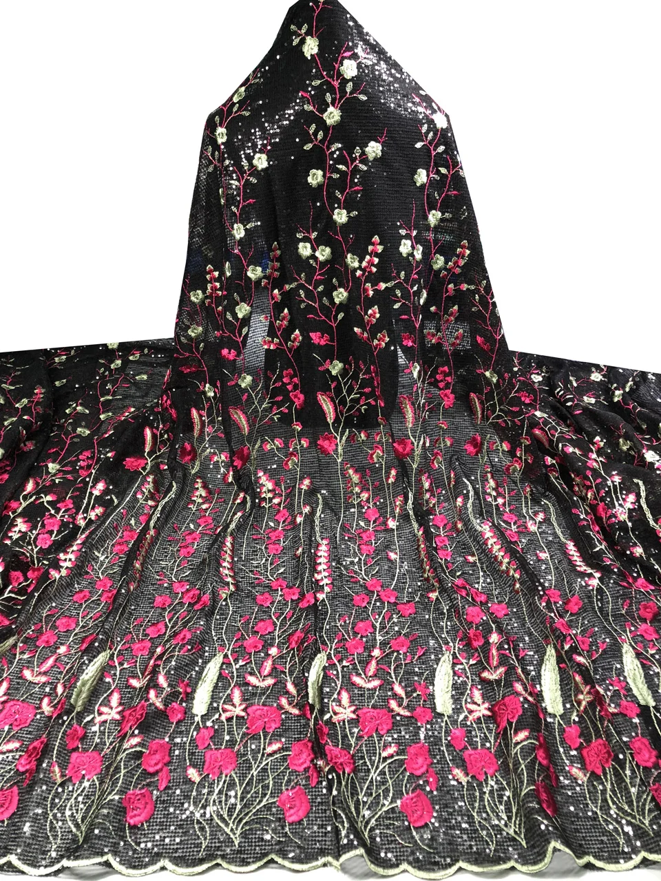 Лидер продаж в африканском стиле Блёстки Кружево Ткань Высокое качество шнур