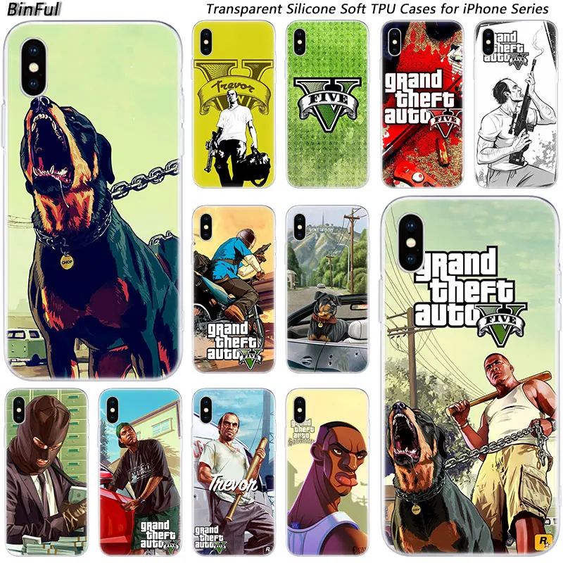 Горячая Grand Theft Auto GTA 5 Мягкий Силиконовый Модный чехол для Apple iPhone 11 Pro XS MAX XR X 7 8 Plus 6