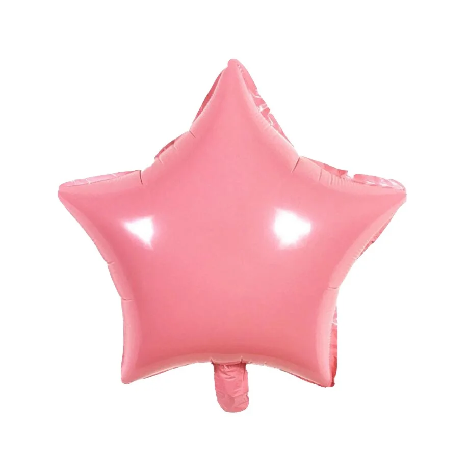 Pink Star 1 шт. 18 дюймов Макарон Цвет Heart& Star шарики из фольги разных форм гелиевый воздух мяч для Одежда для свадьбы, дня рождения украшение шары расходные материалы - Цвет: Pink Star