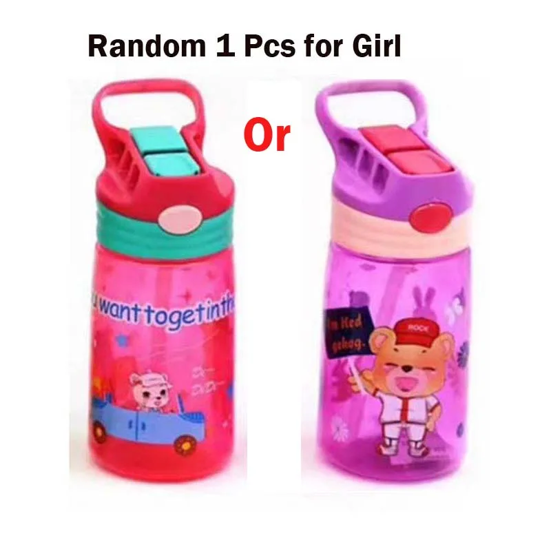 Girl Red or Rose 4 цвета, детская бутылочка, чашка для новорожденных, Детская обучающая бутылочка для питья, детские соломенные бутылки для сока и воды, 430 мл - Цвет: Girl Red or Rose