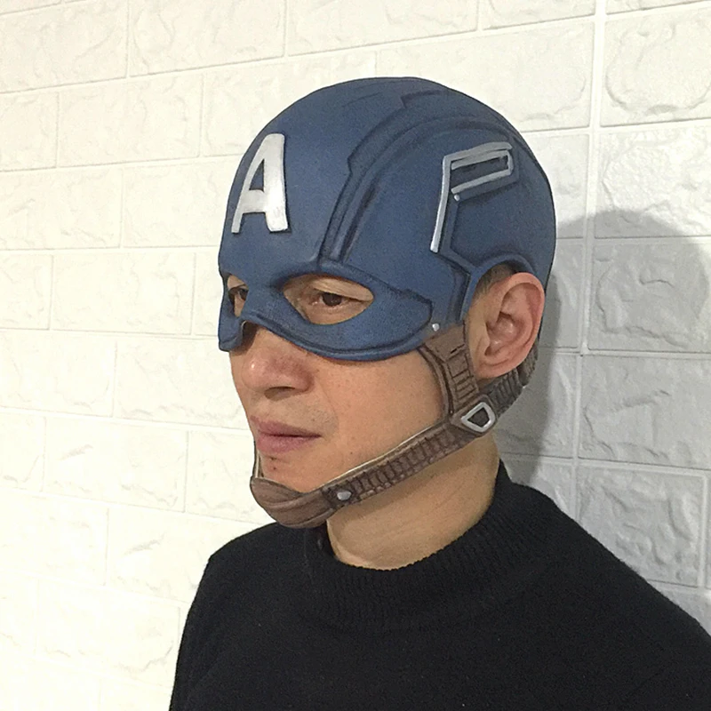 Мстители эндшпиль Капитан Америка маска Косплэй Steven Rogers супергероя латексный шлем Marvel Хэллоуин вечерние опора