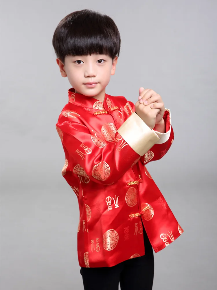 ActhInK/новое пальто для мальчиков Hanfu вечерние костюмы в китайском стиле для мальчиков Детская Новогодняя одежда в китайском стиле традиционное китайское весеннее пальто для мальчиков