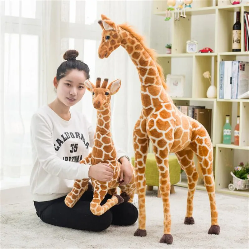 Огромный реальной жизни в виде жирафа плюшевые игрушки милая мягкая игрушка