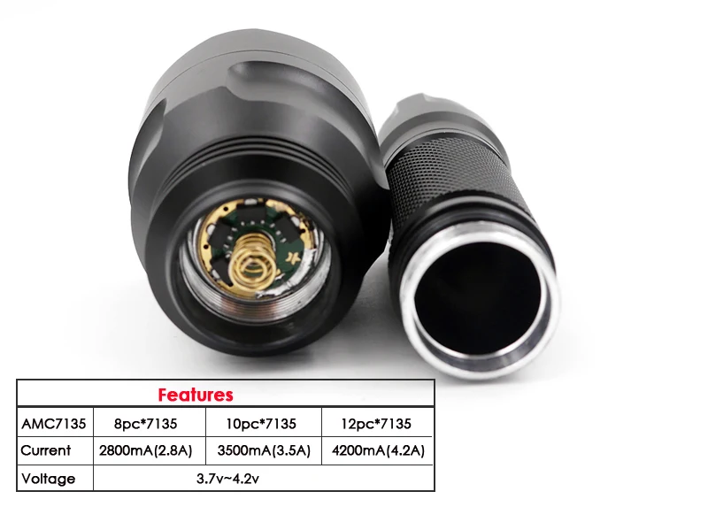 1 режим (вкл/выкл) C8 Cree XP L HI V3 LED медное основание AMC12 * 7135 монтажная плата 4.2A лампа