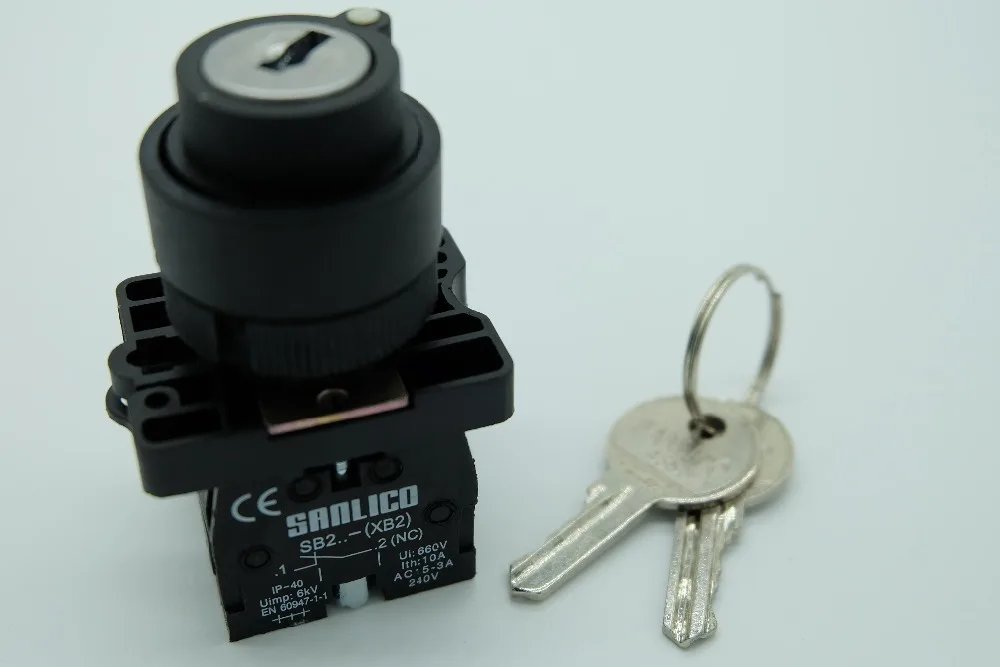 Переключатель замка ключа переключатель переключателя с поворотной ручкой два