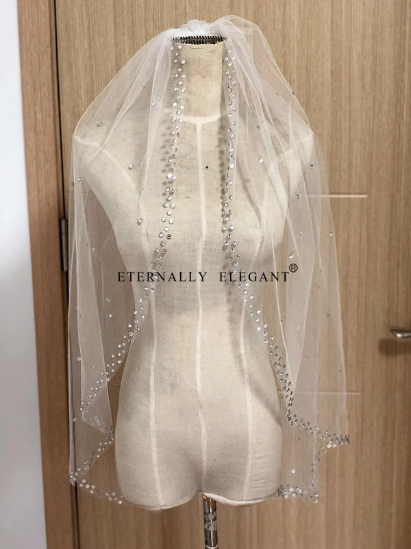 Белая/Слоновая Фата реальные фотографии свадебная фата 2018 великолепная короткая